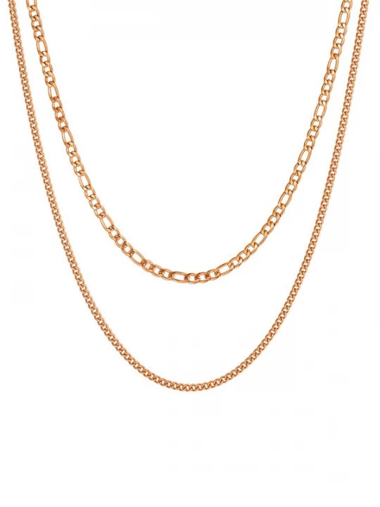 Foto van product Hey Happiness Ketting 'Grip Duo' rose-goud