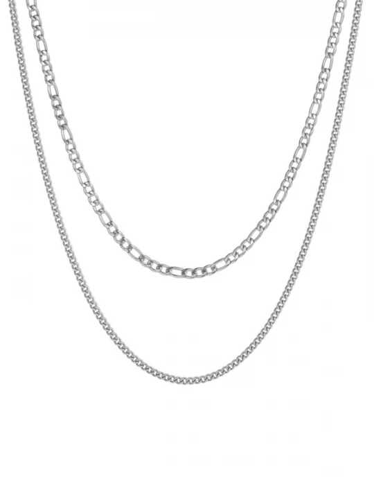 Foto van product Hey Happiness Ketting 'Grip Duo' zilver