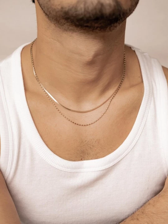 Foto van product Hey Happiness Ketting 'Layer Grip' goud