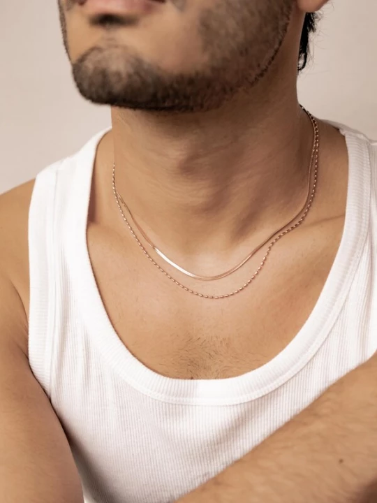 Foto van product Hey Happiness Ketting 'Layer Grip' rose-goud