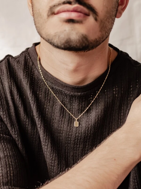Foto van product Hey Happiness Ketting 'Square Rope' goud