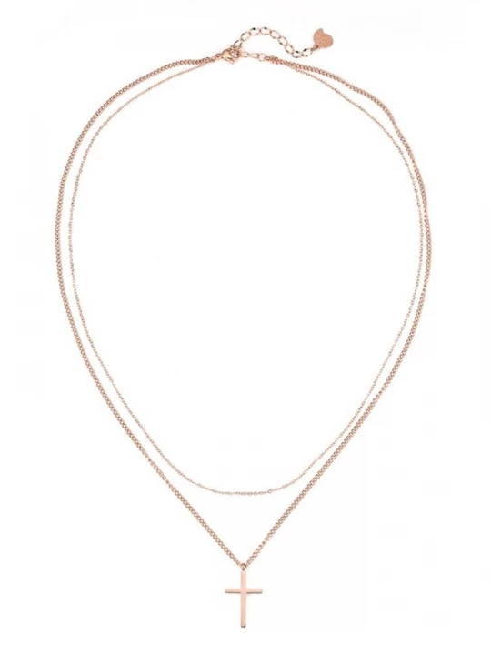 Foto van product Hey Happiness Ketting 'Valor Cross' rose-goud