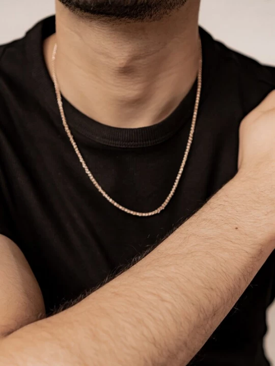 Foto van product Hey Happiness Ketting 'Wheat Armor' rose-goud