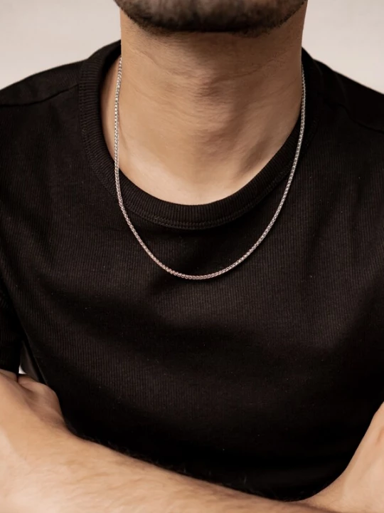 Foto van product Hey Happiness Ketting 'Wheat Armor' zilver