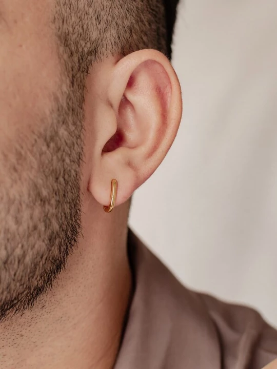 Foto van product Hey Happiness Oorbel 'Oval Hoop' goud