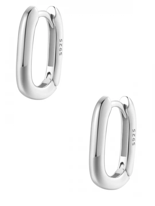 Foto van product Hey Happiness Oorbel 'Oval Hoop' zilver