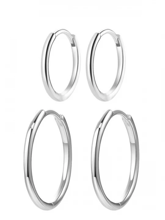 Foto van product Hey Happiness Oorbel 'Slim Hoop' zilver