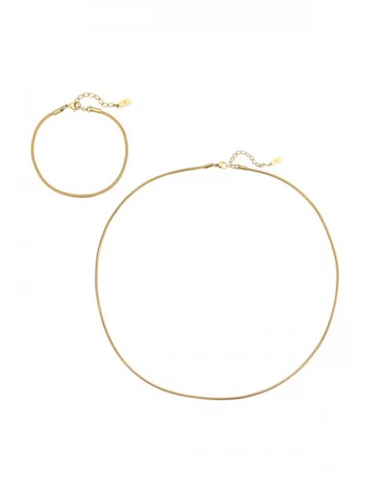 Foto van product Hey Happiness Sieraden set 'Edge Snake' goud