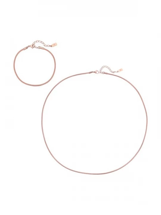 Foto van product Hey Happiness Sieraden set 'Edge Snake' rose-goud