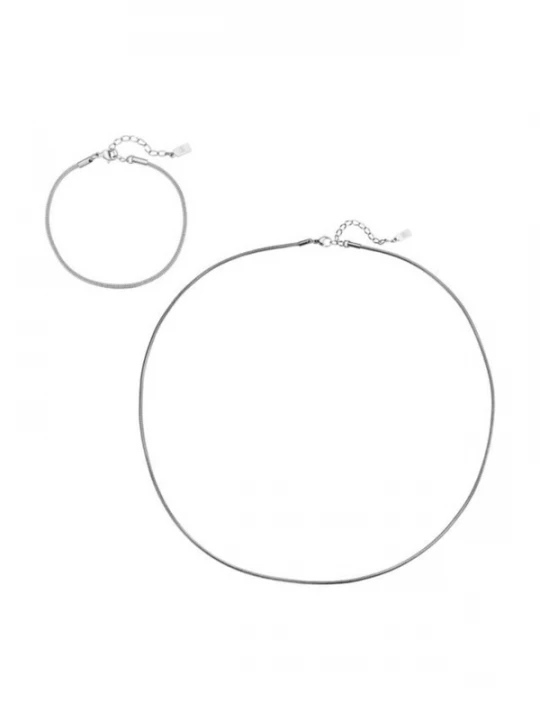 Foto van product Hey Happiness Sieraden set 'Edge Snake' zilver