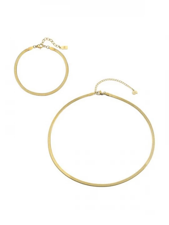 Foto van product Hey Happiness Sieraden set 'Urban Snake' goud