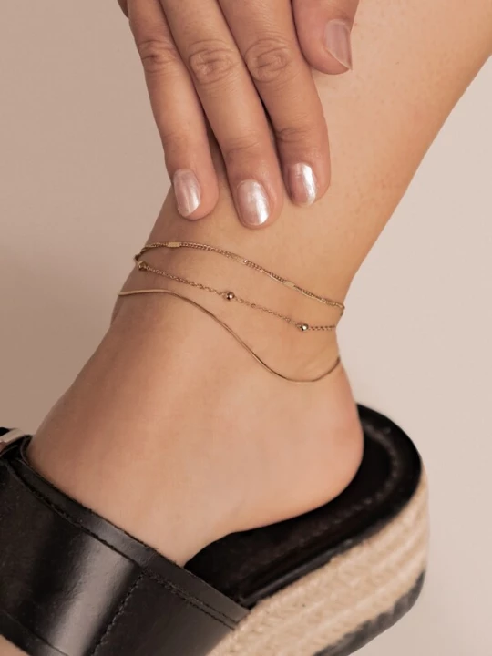 Foto van product Hey Happiness Voetsieraden 'Classic Trio' goud