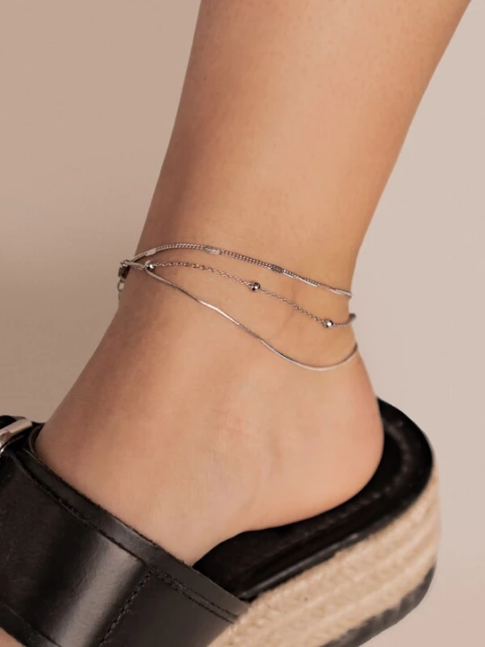 Foto van product Hey Happiness Voetsieraden 'Classic Trio' zilver