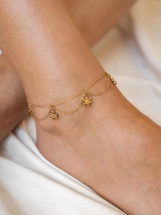 Foto van product Hey Happiness Voetsieraden 'Daisy Flower' goud
