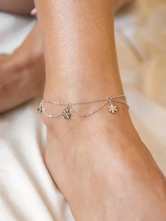 Foto van product Hey Happiness Voetsieraden 'Daisy Flower' zilver