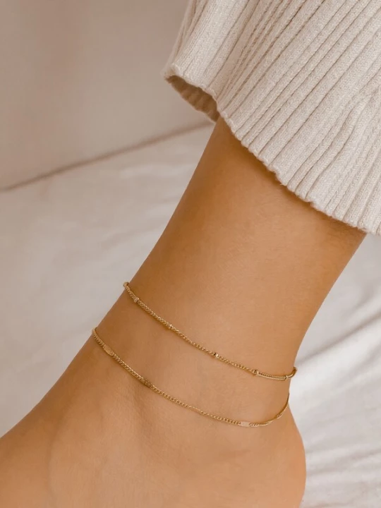 Foto van product Hey Happiness Voetsieraden 'Duo Mix' goud