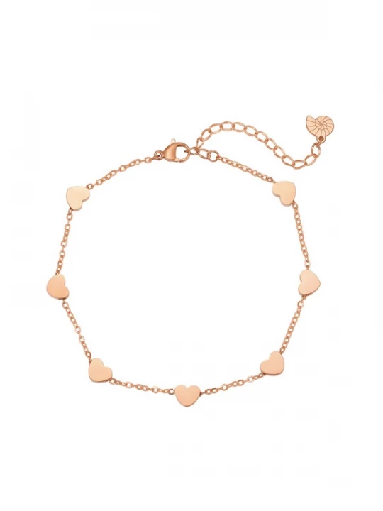 Foto van product Hey Happiness Voetsieraden 'Hearts' rose-goud