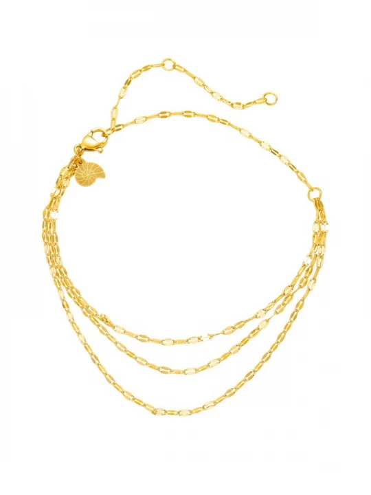 Foto van product Hey Happiness Voetsieraden 'Rolo Trio' goud