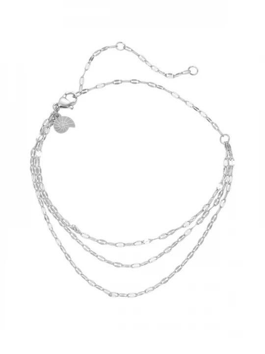 Foto van product Hey Happiness Voetsieraden 'Rolo Trio' zilver