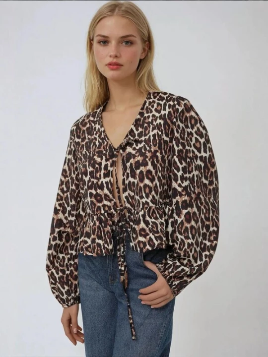 Foto van product Hiccup Blouse beige / bruin / zwart
