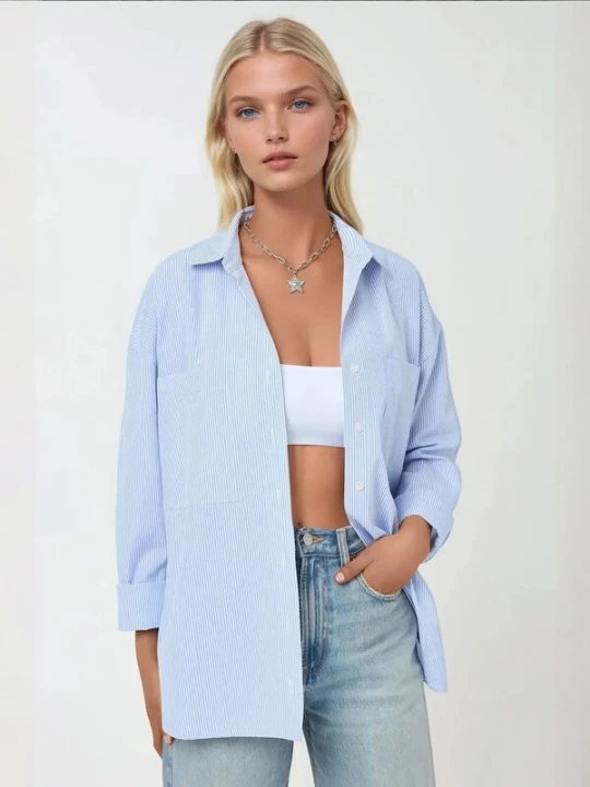 Foto van product Hiccup Blouse lichtblauw / wit