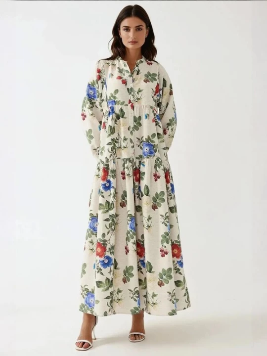 Foto van product Hiccup Blousejurk blauw / donkergroen / kersrood / wit