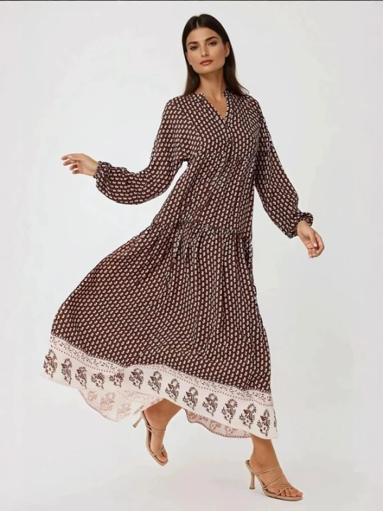 Foto van product Hiccup Jurk bruin / wit