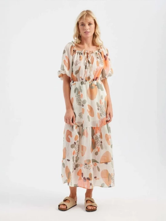 Foto van product Hiccup Jurk grijs / oranje / natuurwit