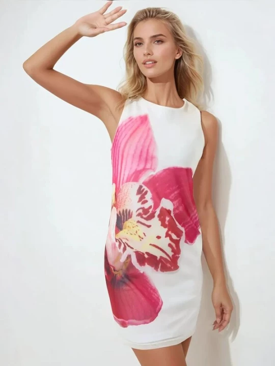Foto van product Hiccup Jurk lichtgeel / pink / magenta / wit