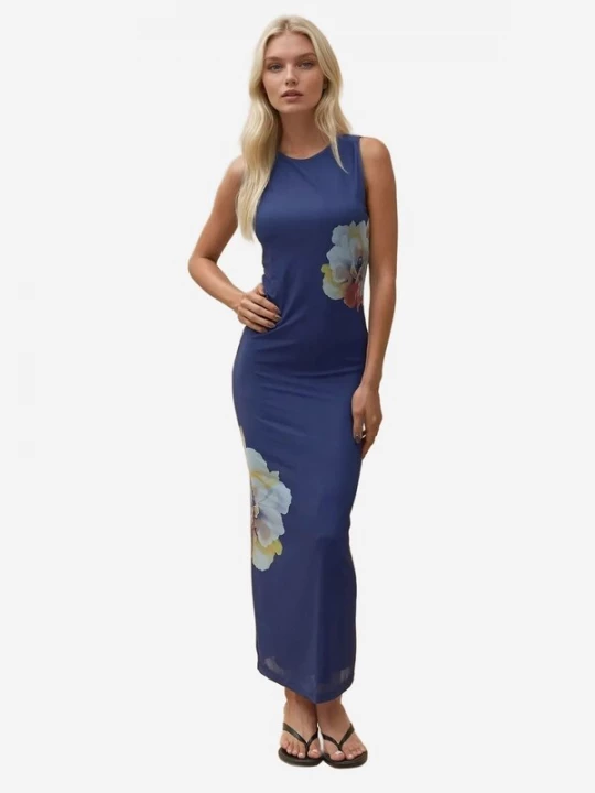 Foto van product Hiccup Jurk marine / pastelblauw / bruin / olijfgroen