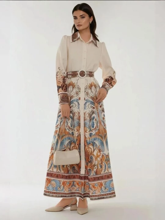 Foto van product Hiccup Jurk saffier / duifblauw / ombergrijs / wolwit