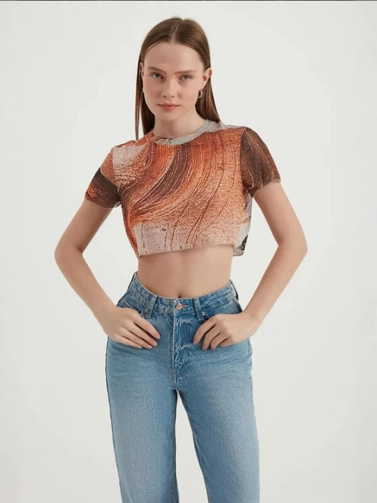 Foto van product Hiccup Shirt bruin / taupe / oranje / mandarijn