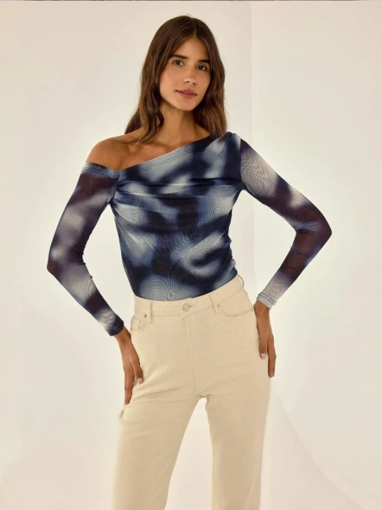 Foto van product Hiccup Shirt ecru / marine / pastelblauw