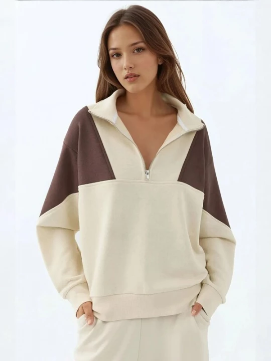 Foto van product Hiccup Sweatshirt donkerbruin / natuurwit