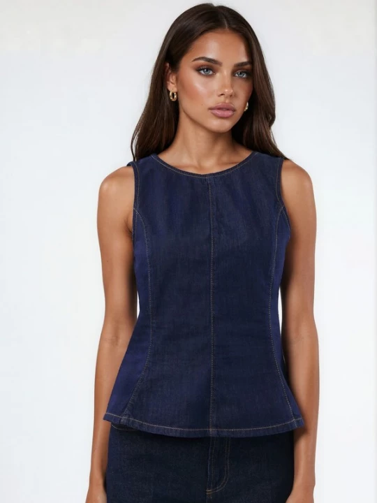Foto van product Hiccup Top blauw denim