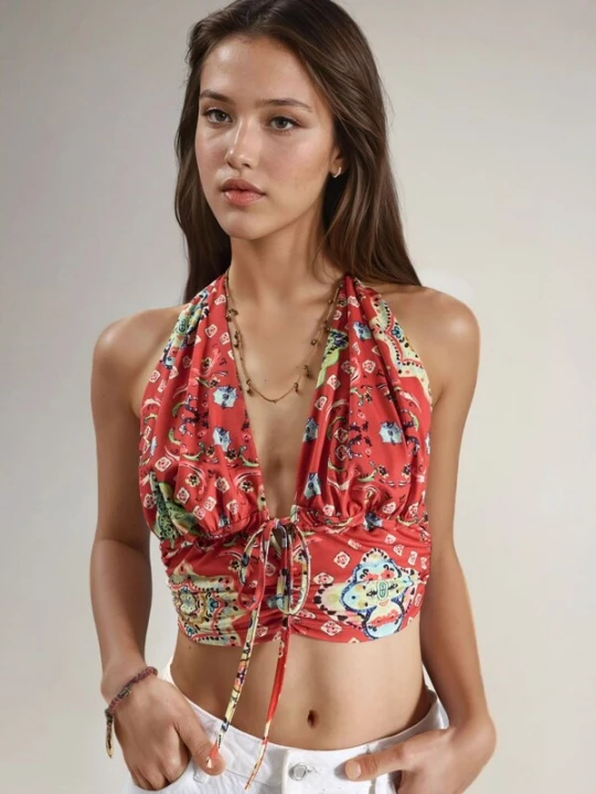 Foto van product Hiccup Top lichtblauw / lichtgroen / rood / wit