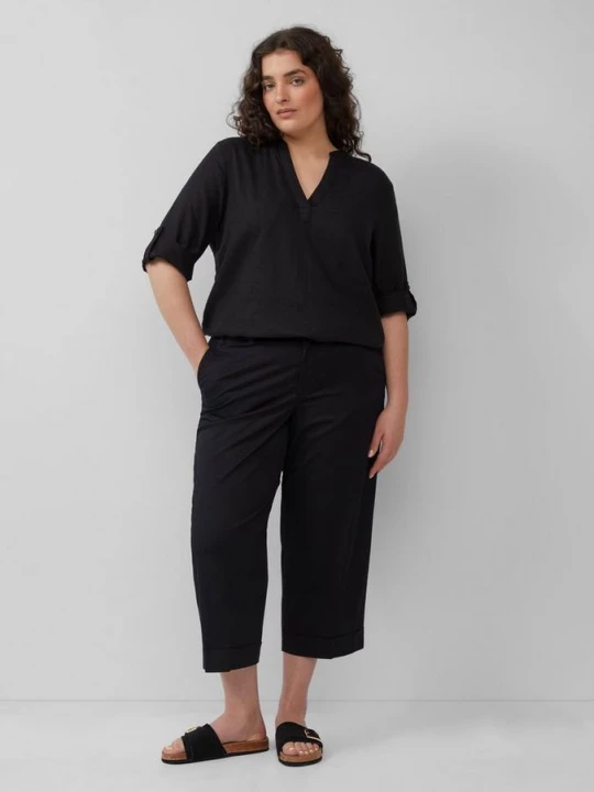 Foto van product High rise culotte van stretchkatoen met persplooien s.Oliver zwart