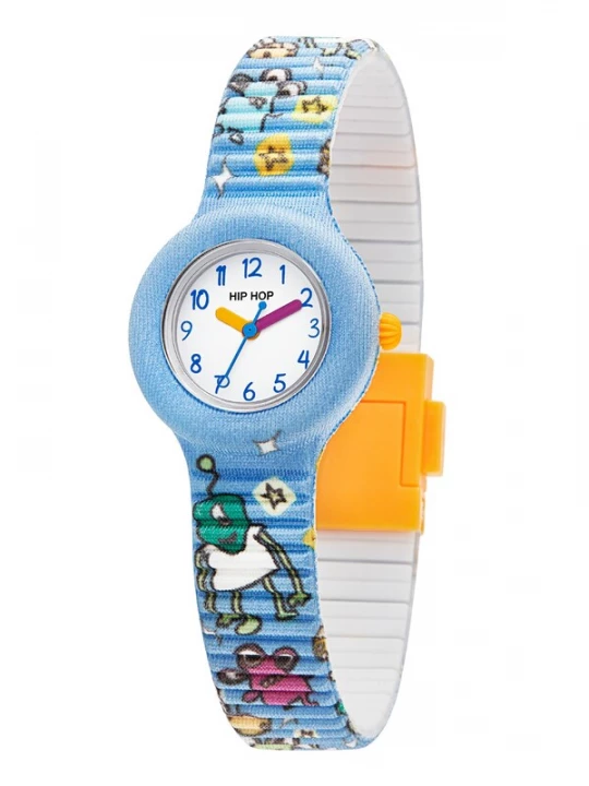 Foto van product Hip Hop Horloge blauw / geel / donkergroen / wit