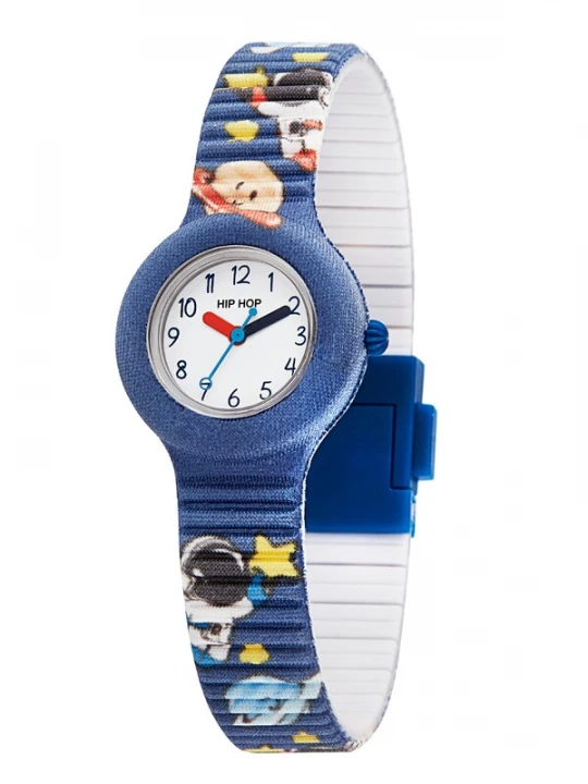 Foto van product Hip Hop Horloge blauw / geel / wit