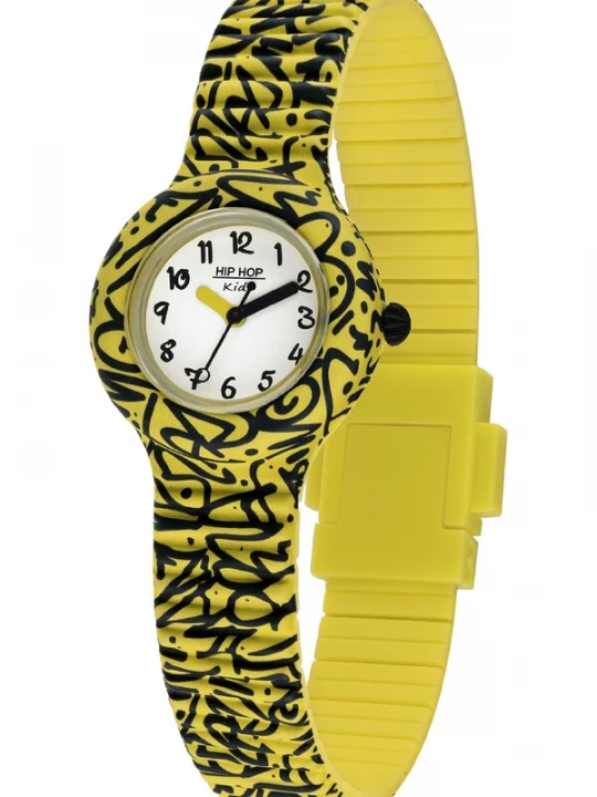 Foto van product Hip Hop Horloge geel / wit