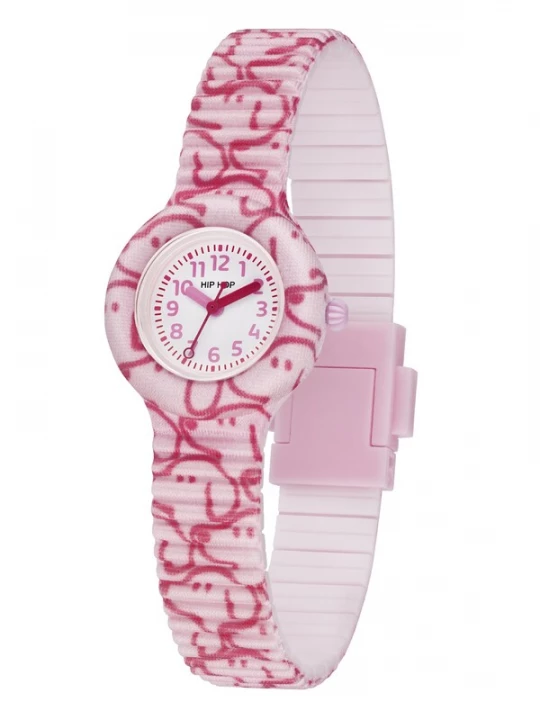 Foto van product Hip Hop Horloge 'Kids Fun' rosa / framboos / wit