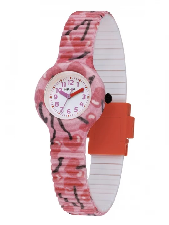 Foto van product Hip Hop Horloge rosé / rood / zwart / wit