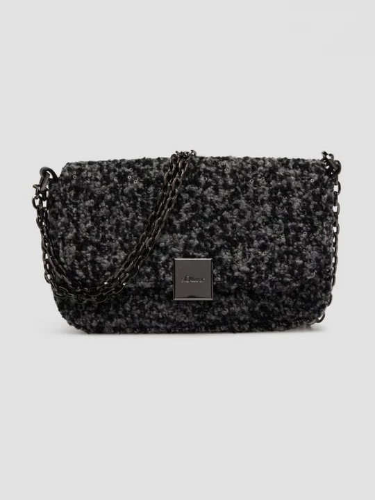 Foto van product Hobo bag van bouclé met logo en magneetknoop s.Oliver