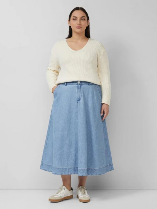 Foto van product Hoge denim rok met elastische tailleband s.Oliver blauw