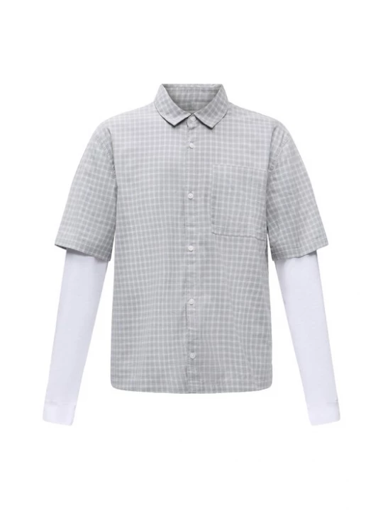 Foto van product HOLLISTER Overhemd grijs / lichtgrijs / wit