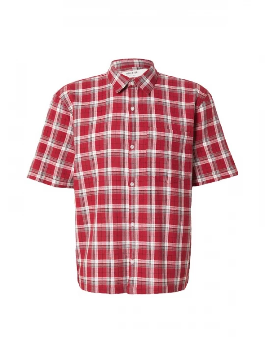 Foto van product HOLLISTER Overhemd 'MALLCORE' lichtgrijs / rood / wit