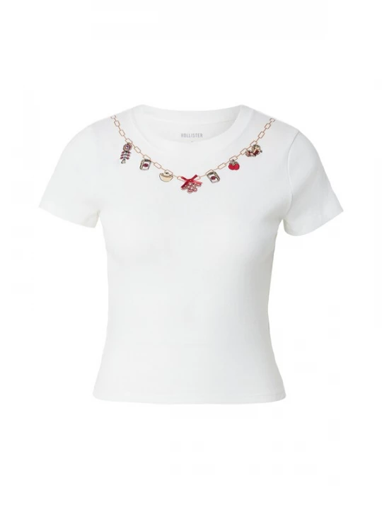 Foto van product HOLLISTER Shirt crème / camel / rood / wit