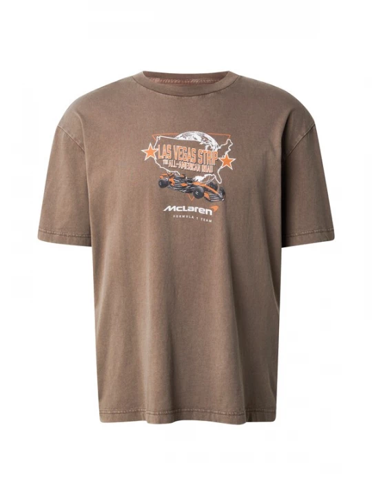 Foto van product HOLLISTER Shirt 'MCLAREN VEGAS' lichtbruin / lichtoranje / zwart / wit