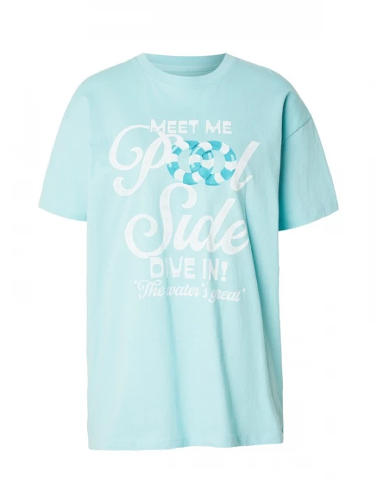 Foto van product HOLLISTER Shirt 'POOLSIDE' turquoise / aqua / wit