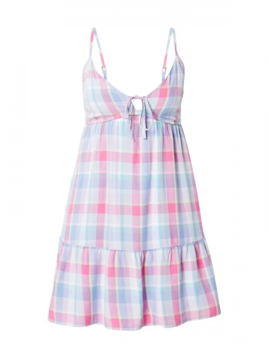 Foto van product HOLLISTER Zomerjurk lichtblauw / sering / lichtroze / wit